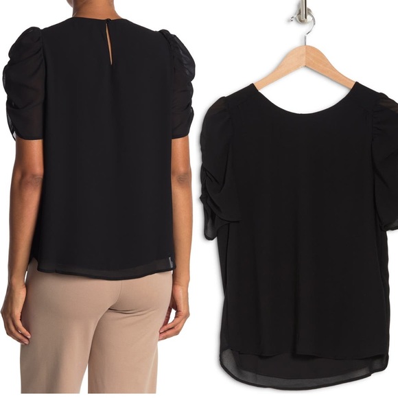 Pleione ruffle sleeve top, medium, black - Picture 7 of 7